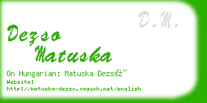 dezso matuska business card